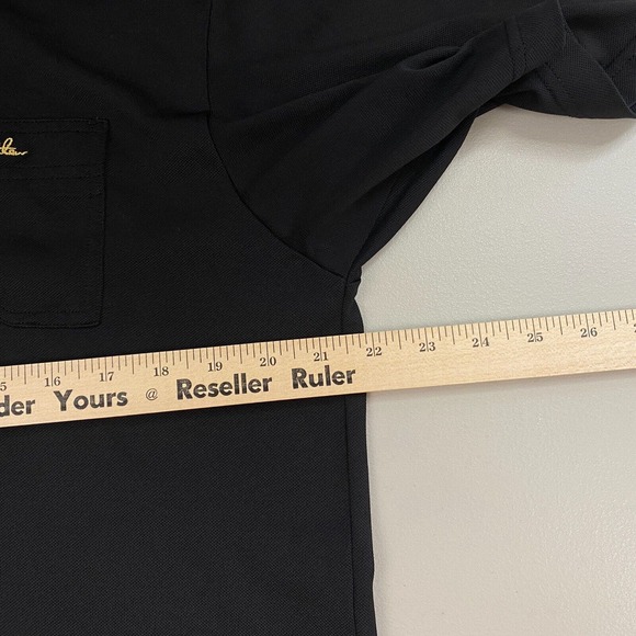 Travis Mathew Polo Shirt Mens Large Winged Solid Black Logo Pocket Short Sleeve - Picture 7 of 14